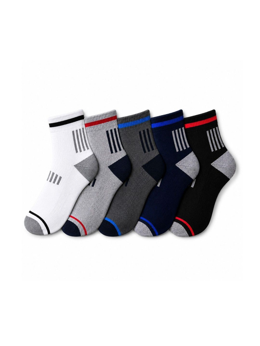 Dollar Men Pack of 5 Cotton Assorted Patterned Ankle Length Socks