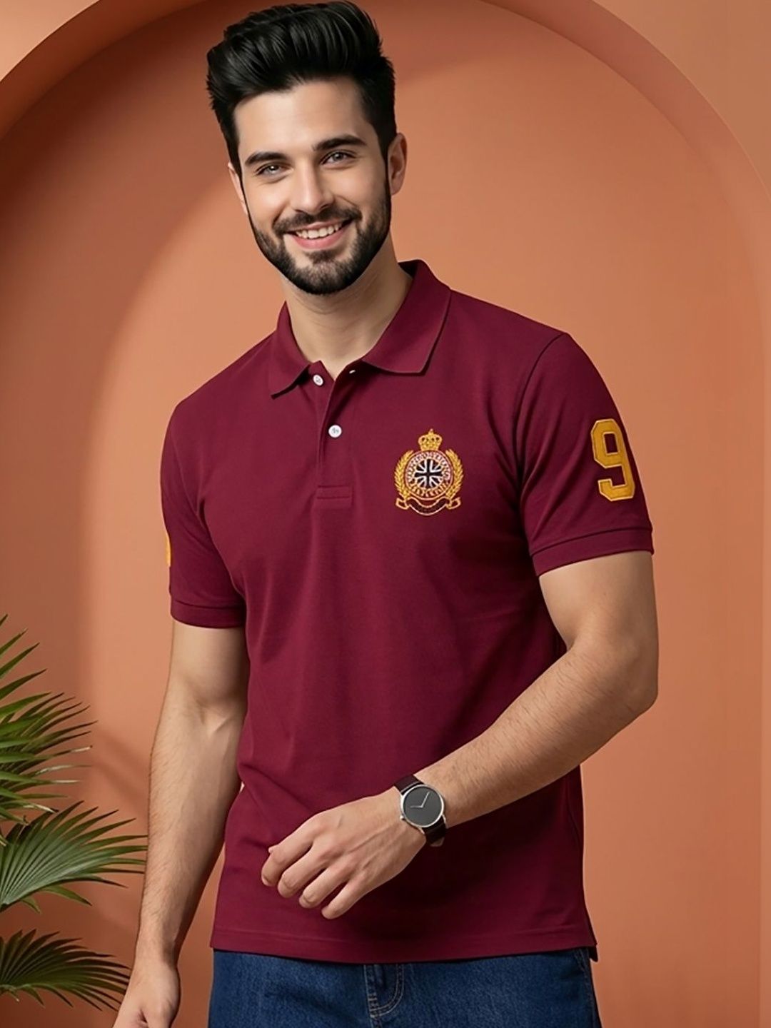 Kook N Keech Men Brand Logo Polo Collar T-shirt