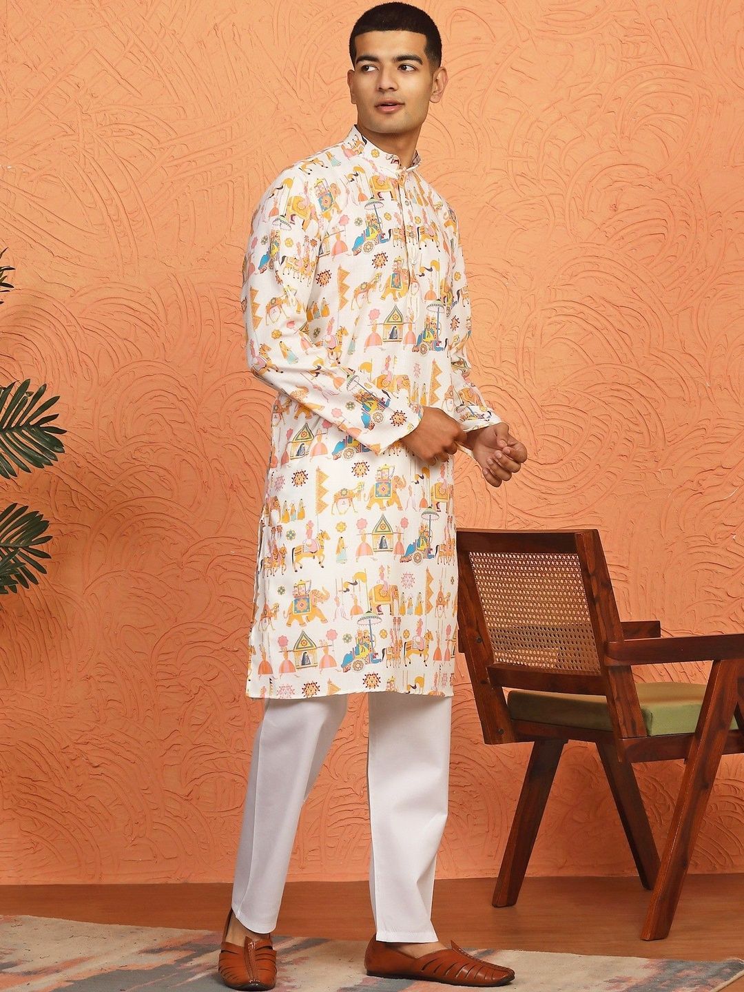 KRAFT INDIA Men Ethnic Motifs Printed Indie Prints Kurta