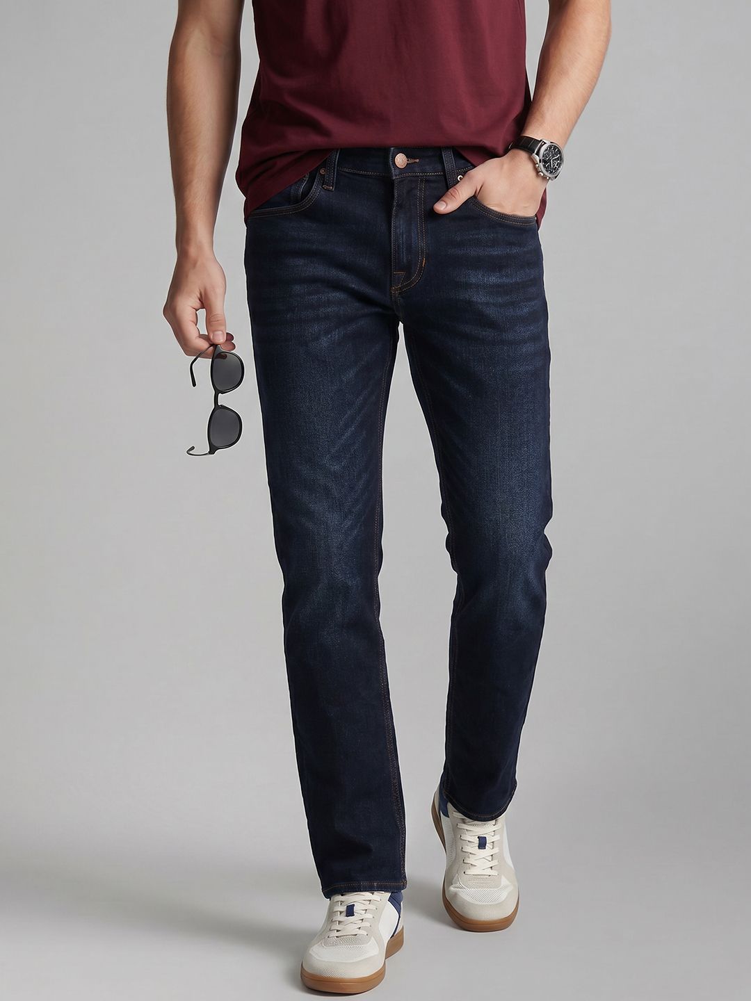 U.S. Polo Assn. Denim Co. Men Slim Tapered Fit Mid-Rise Jeans