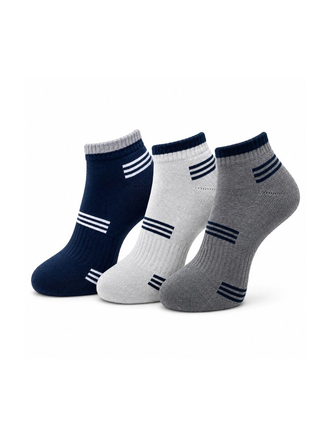 Dollar Men Pack of 3 Cotton Assorted Striped Ankle Length Socks