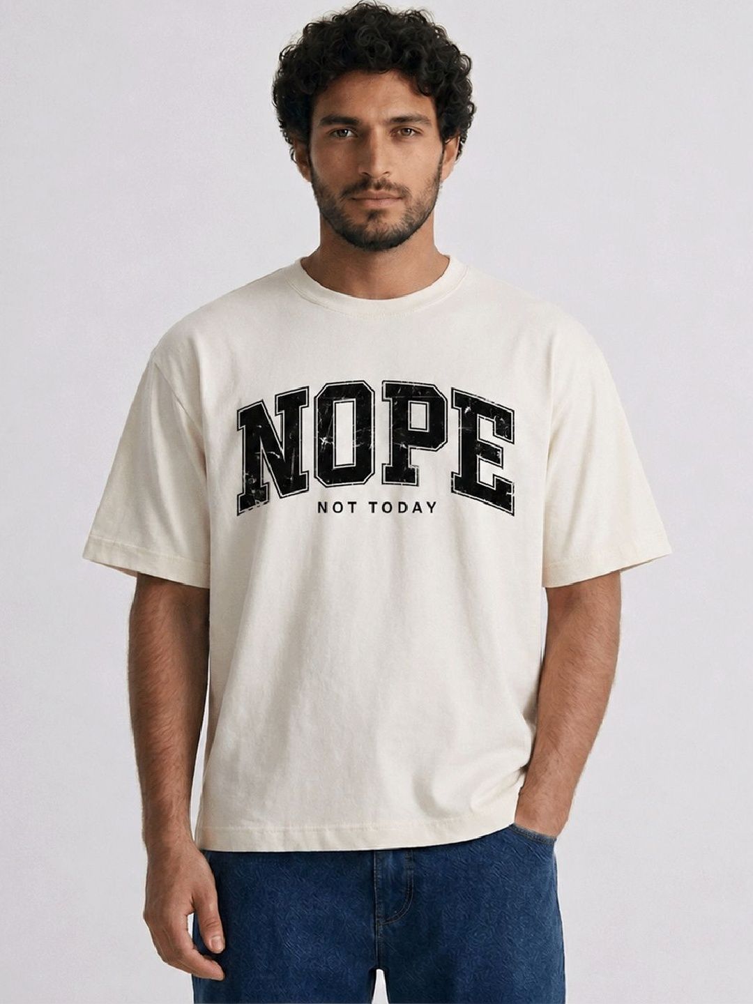 HERE&NOW Men Typography Printed T-shirt