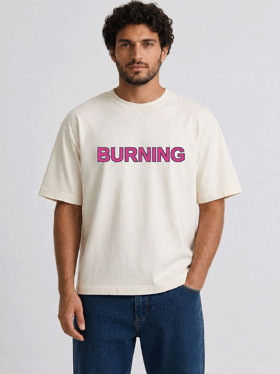 HERE&NOW Men Typography Printed T-shirt