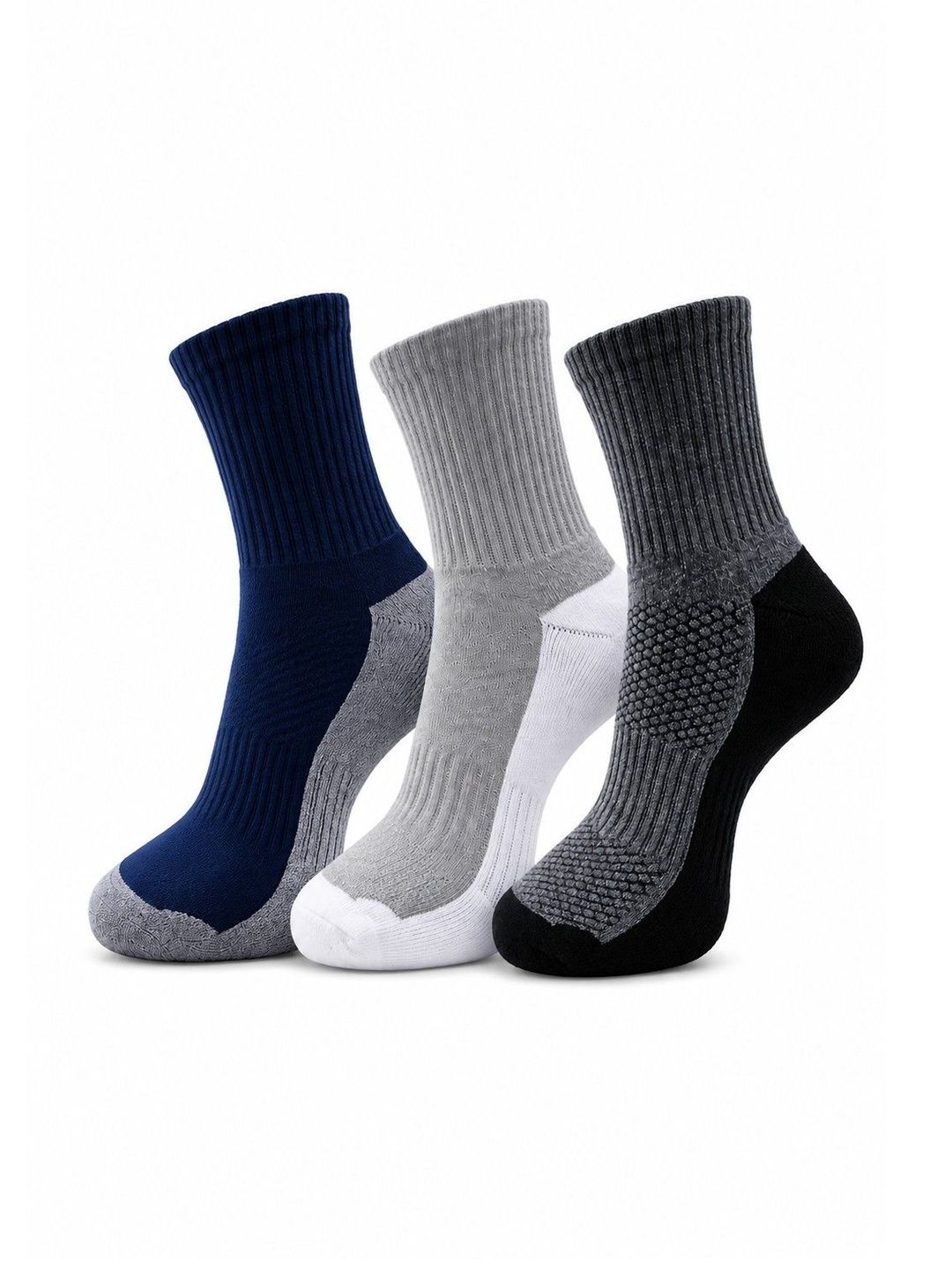 Dollar Men Pack of 3 Cotton Assorted Patterned Above Ankle Socks