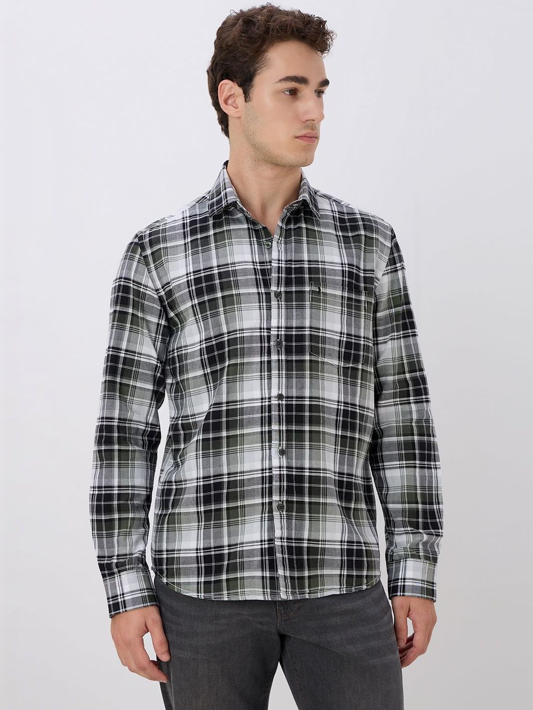 WERT Men Comfort Slim Fit Tartan Checks Checked Casual Shirt