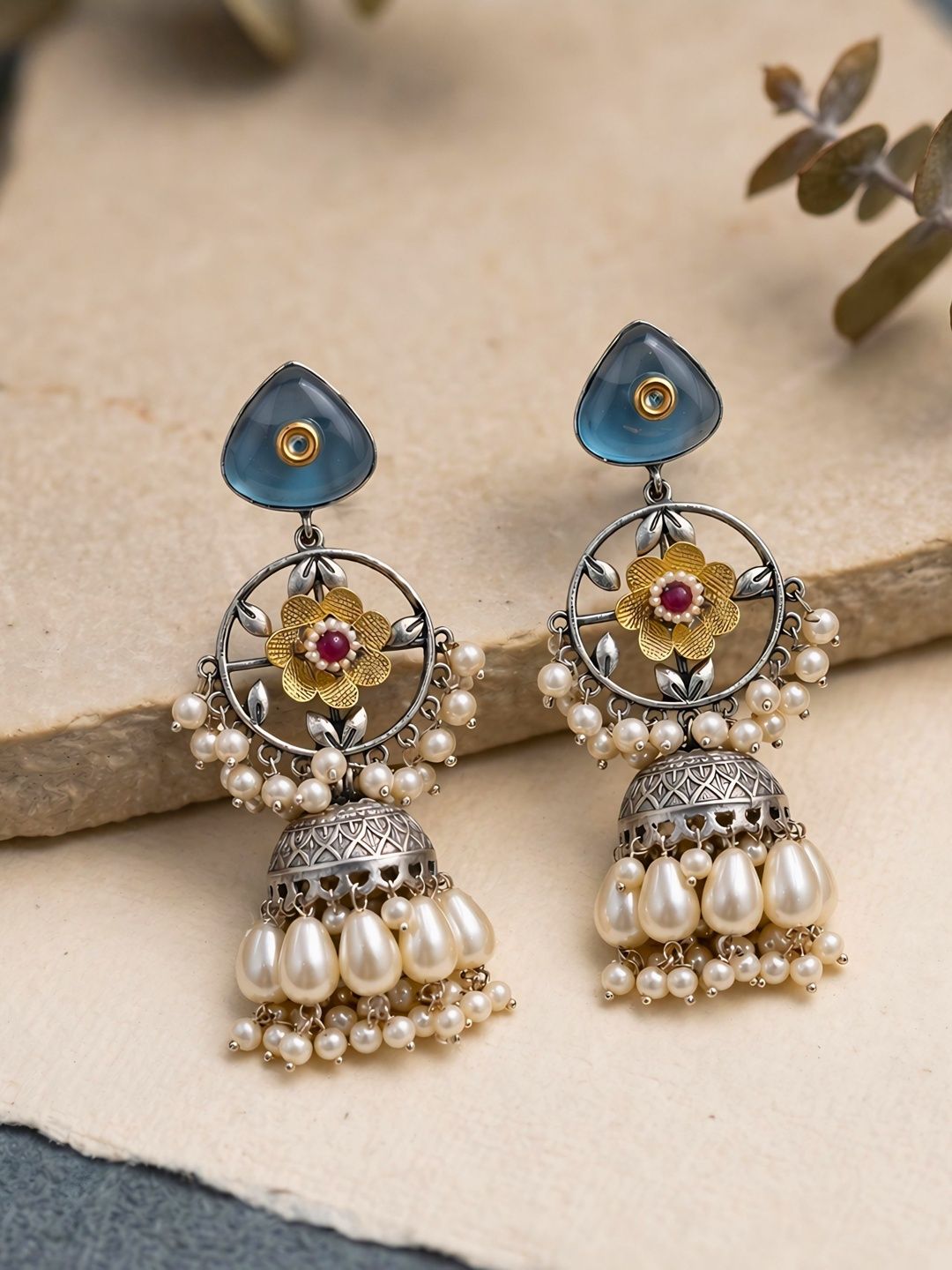 Bauble Cluster Floral Jhumkas Earrings