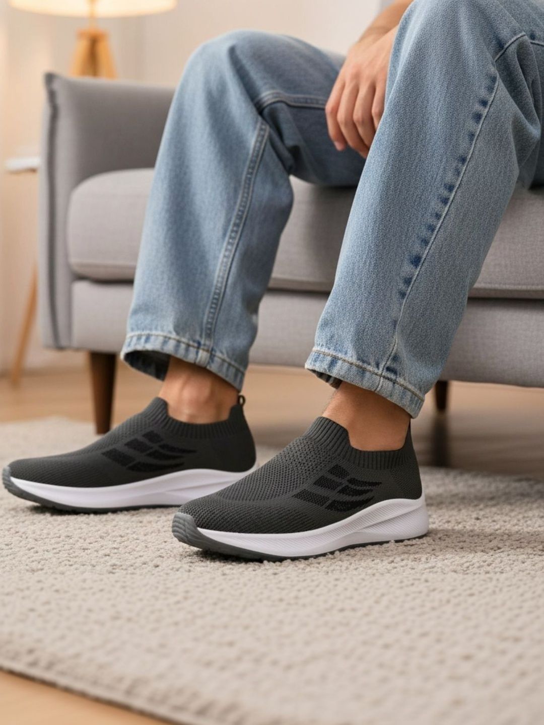 JOOTIYAPA Men Mesh Walking Non-Marking Shoes