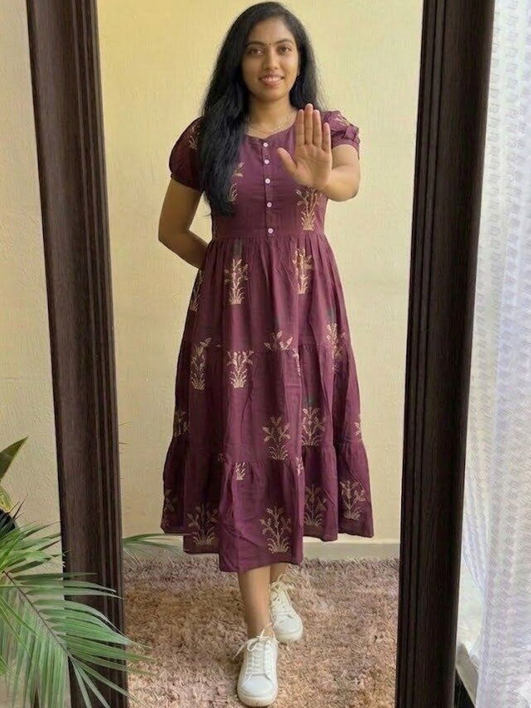 SAANVRA Floral Printed Tiered Kurti