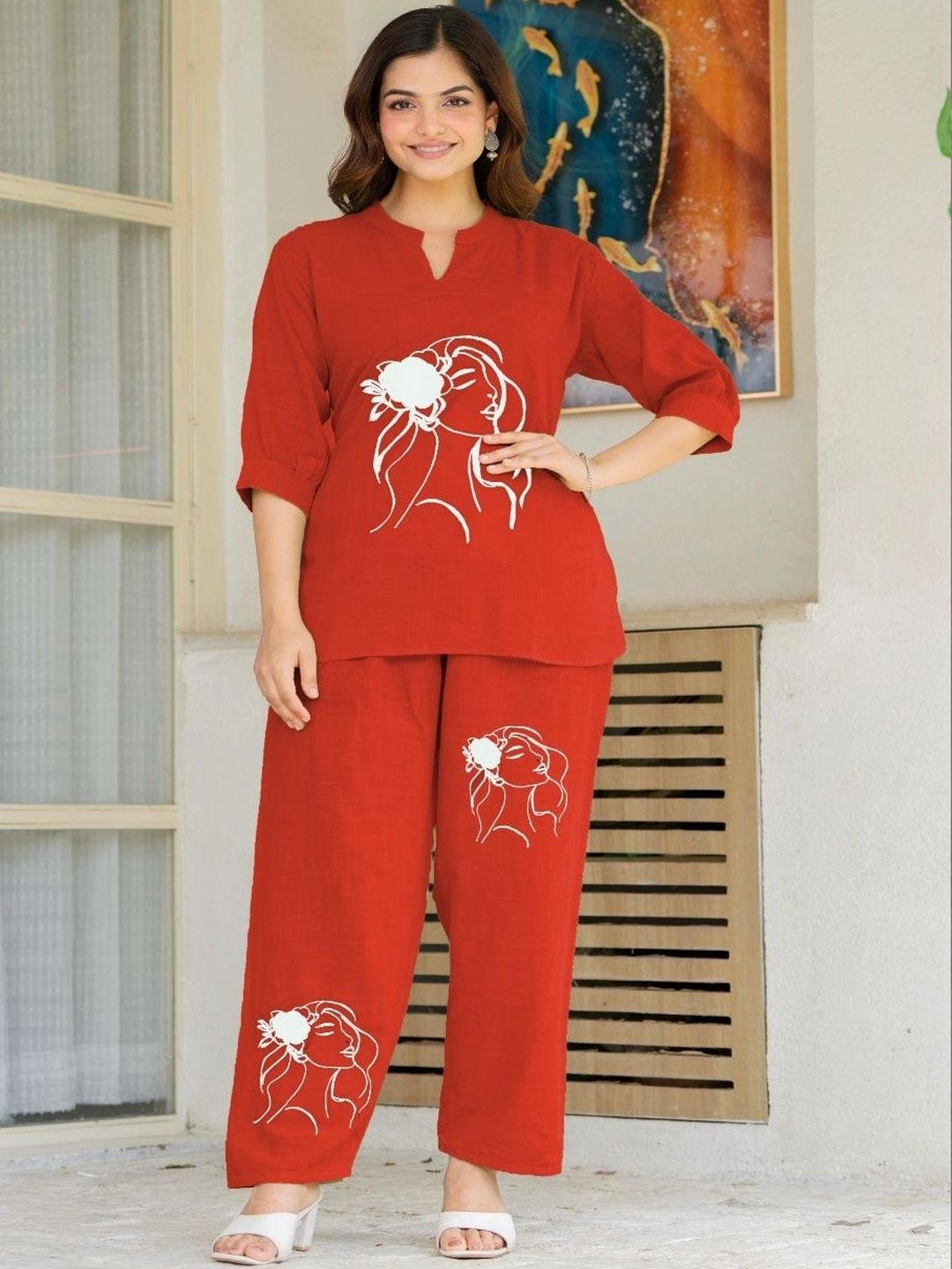 Naida Printed Tunic with Palazzos