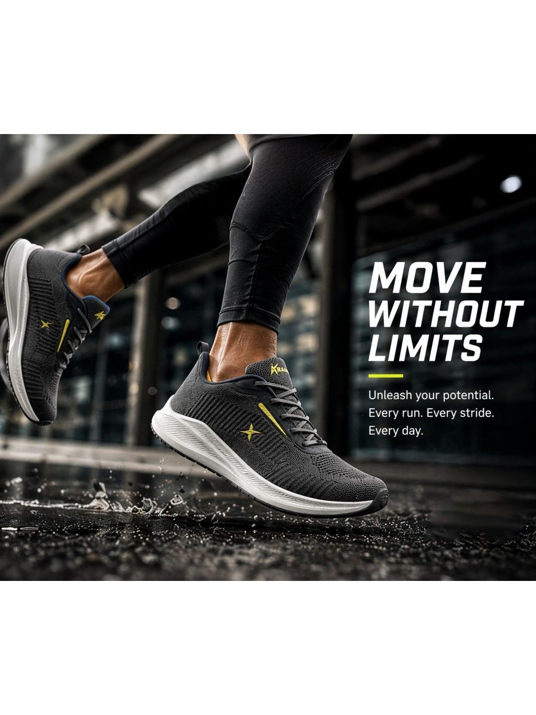 KRAASA Men Mesh Running Non-Marking Shoes