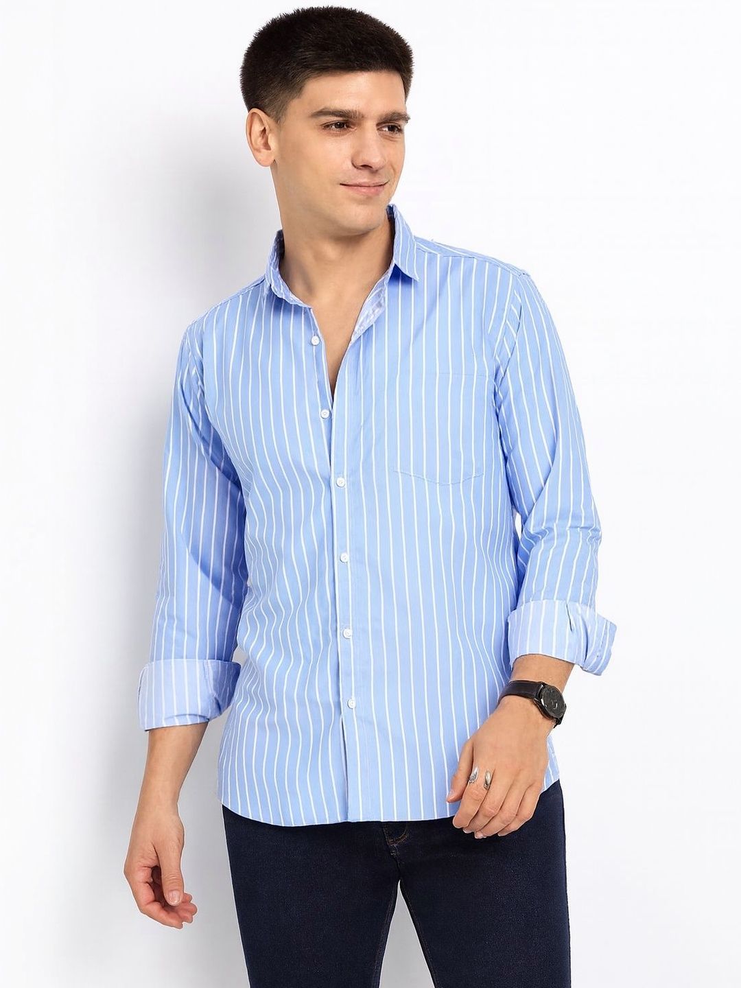 NNC-NEXT NOVA CLOTHES Men Classic Striped Casual Shirt