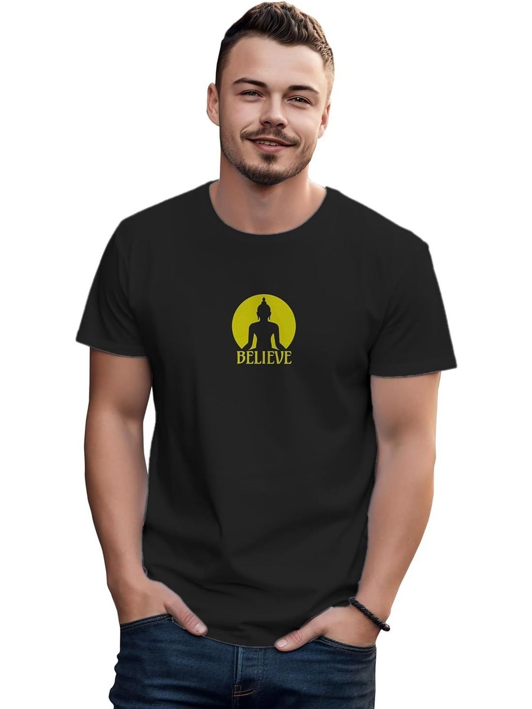 Sanaatani Men Graphic Printed Cotton T-shirt