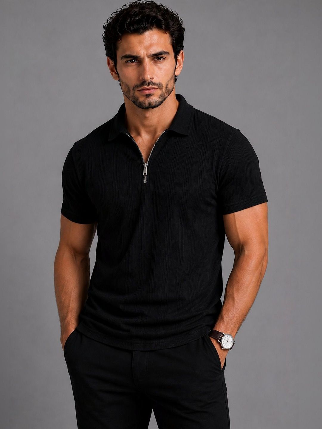 SZN Men Polo Collar T-shirt