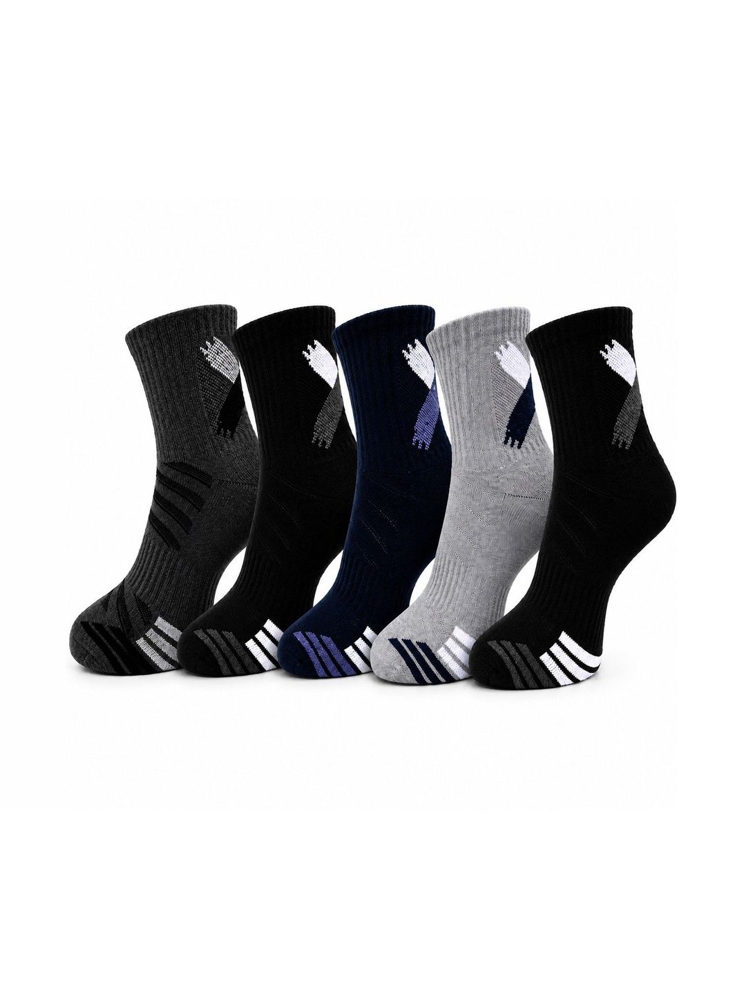 Dollar Men Pack of 5 Cotton Assorted Patterned Above Ankle Socks