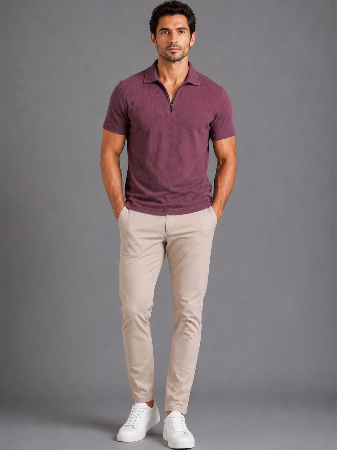 THE BEETEL HOUSE Men Polo Collar T-shirt