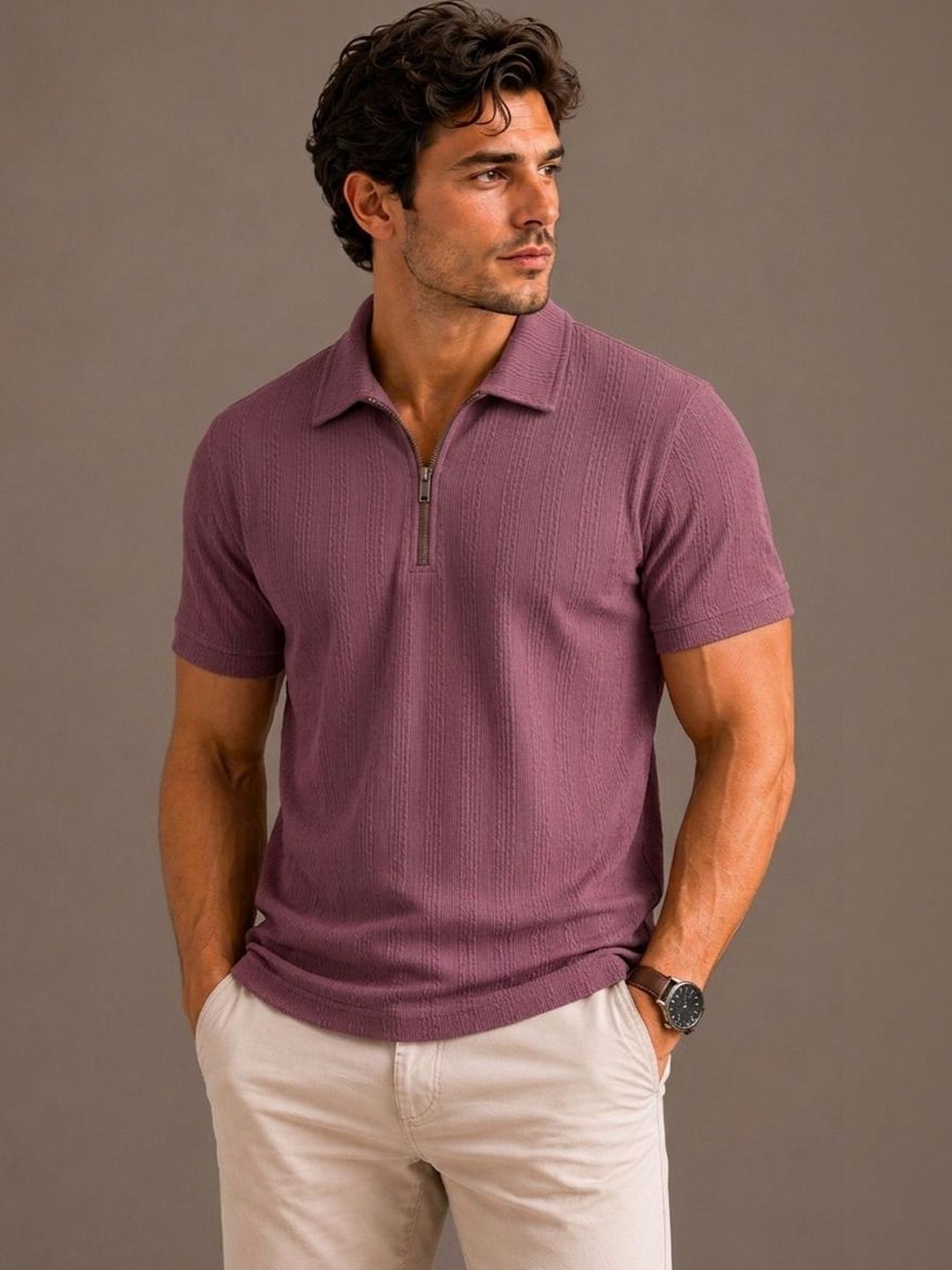 SZN Men Polo Collar T-shirt