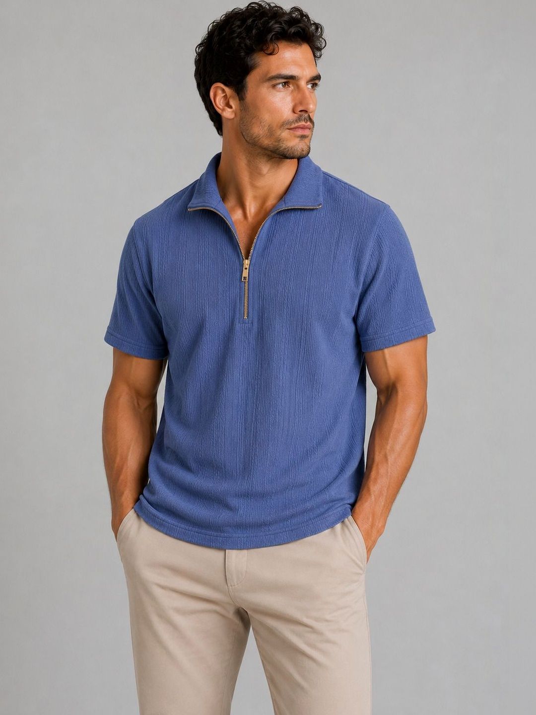 THE BEETEL HOUSE Men Polo Collar T-shirt