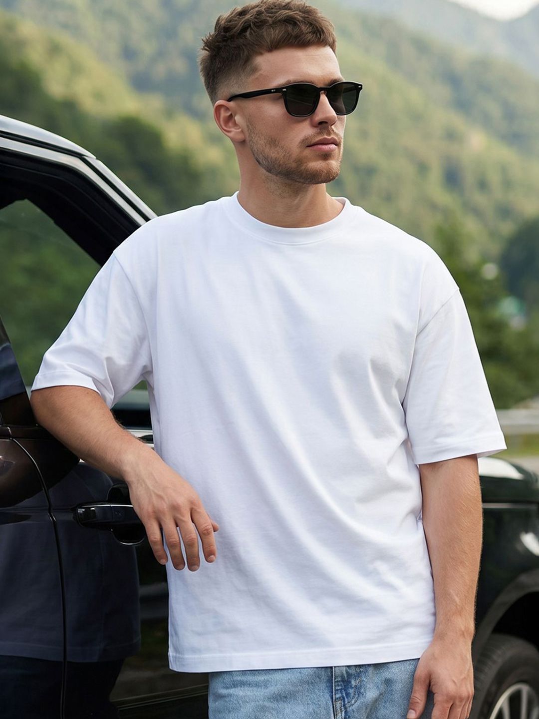 Bewakoof Men White Oversized T-shirt