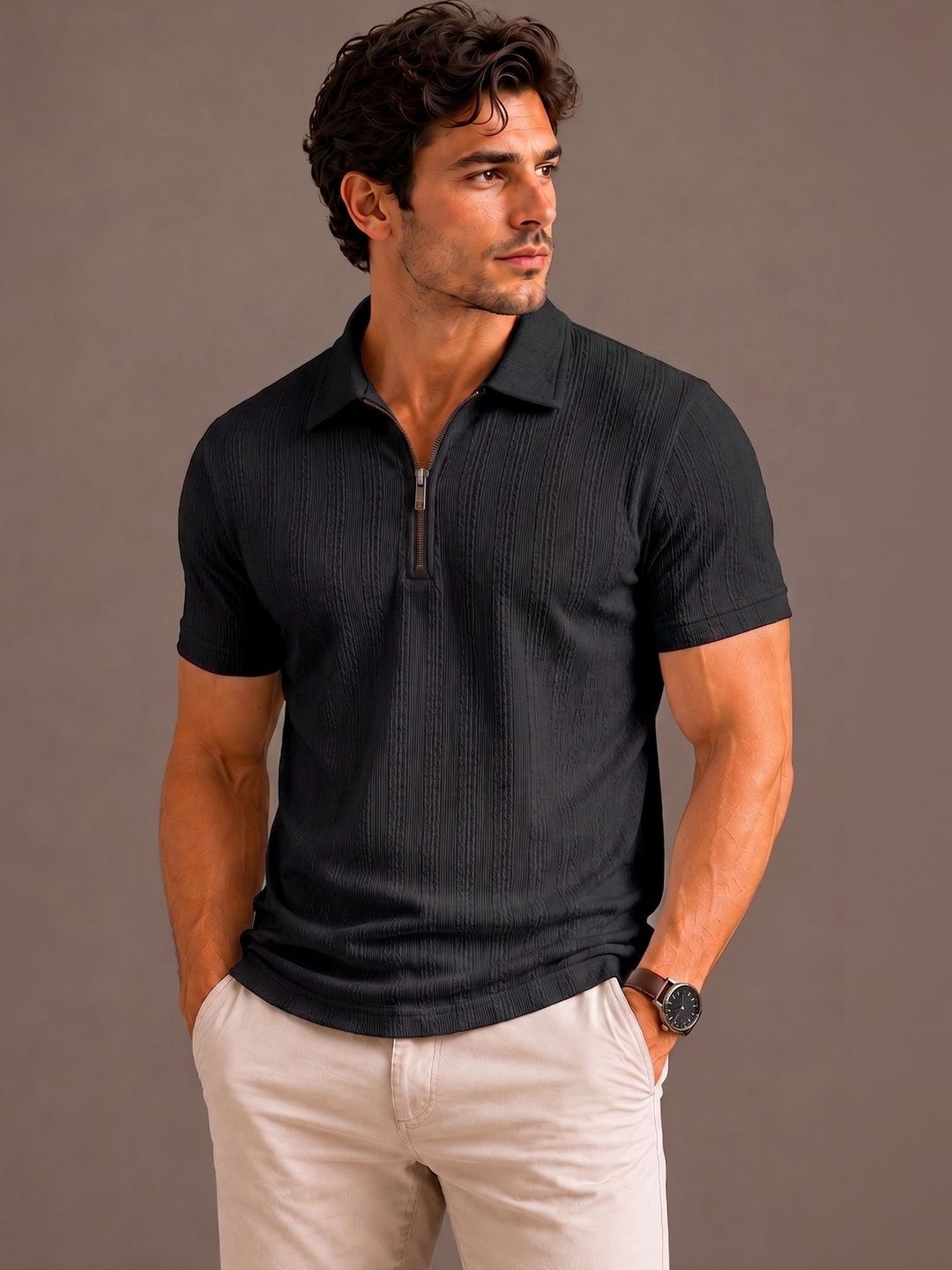 SZN Men Polo Collar T-shirt