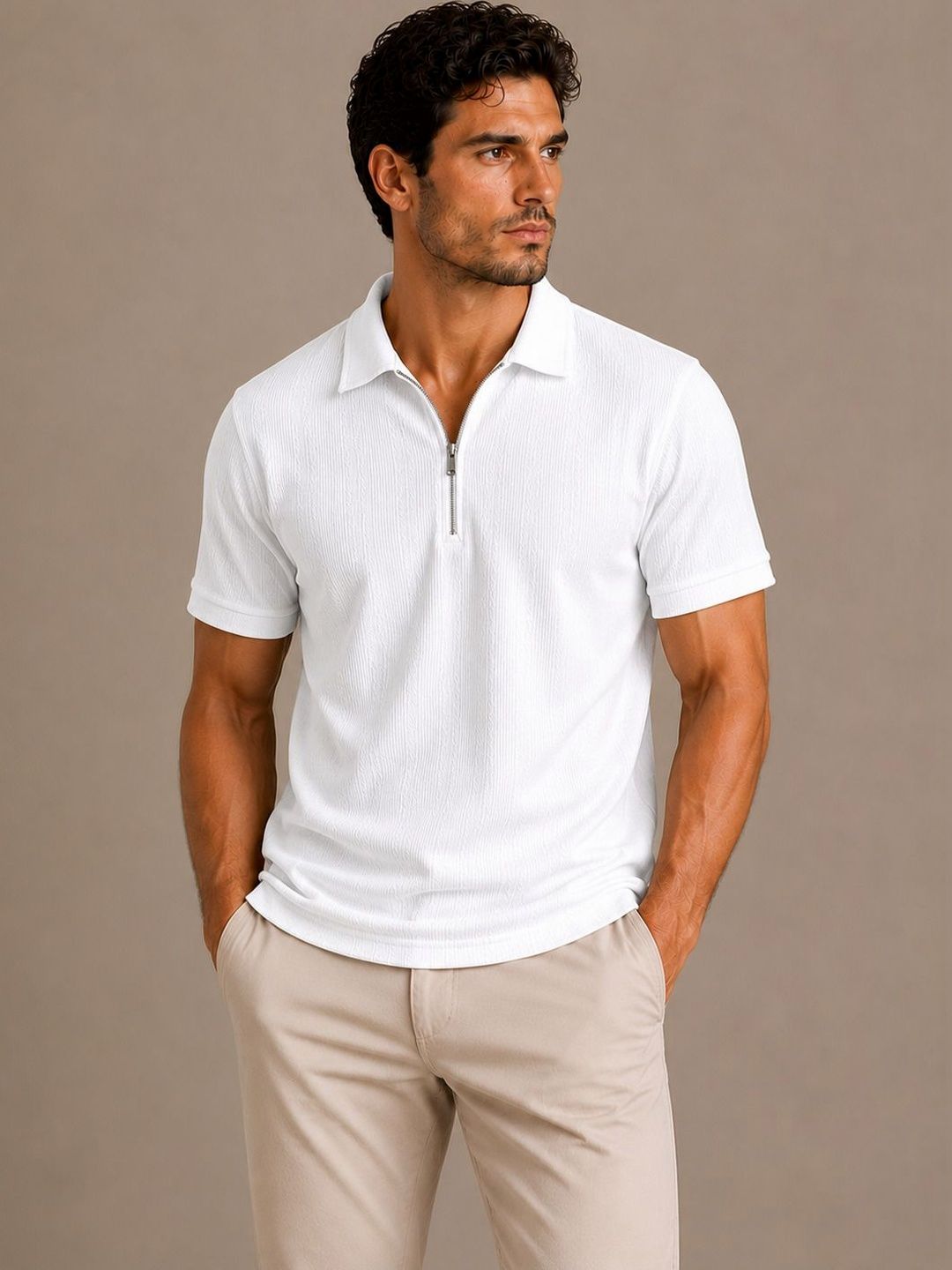 JAMES&GEORGE Men Polo Collar T-shirt