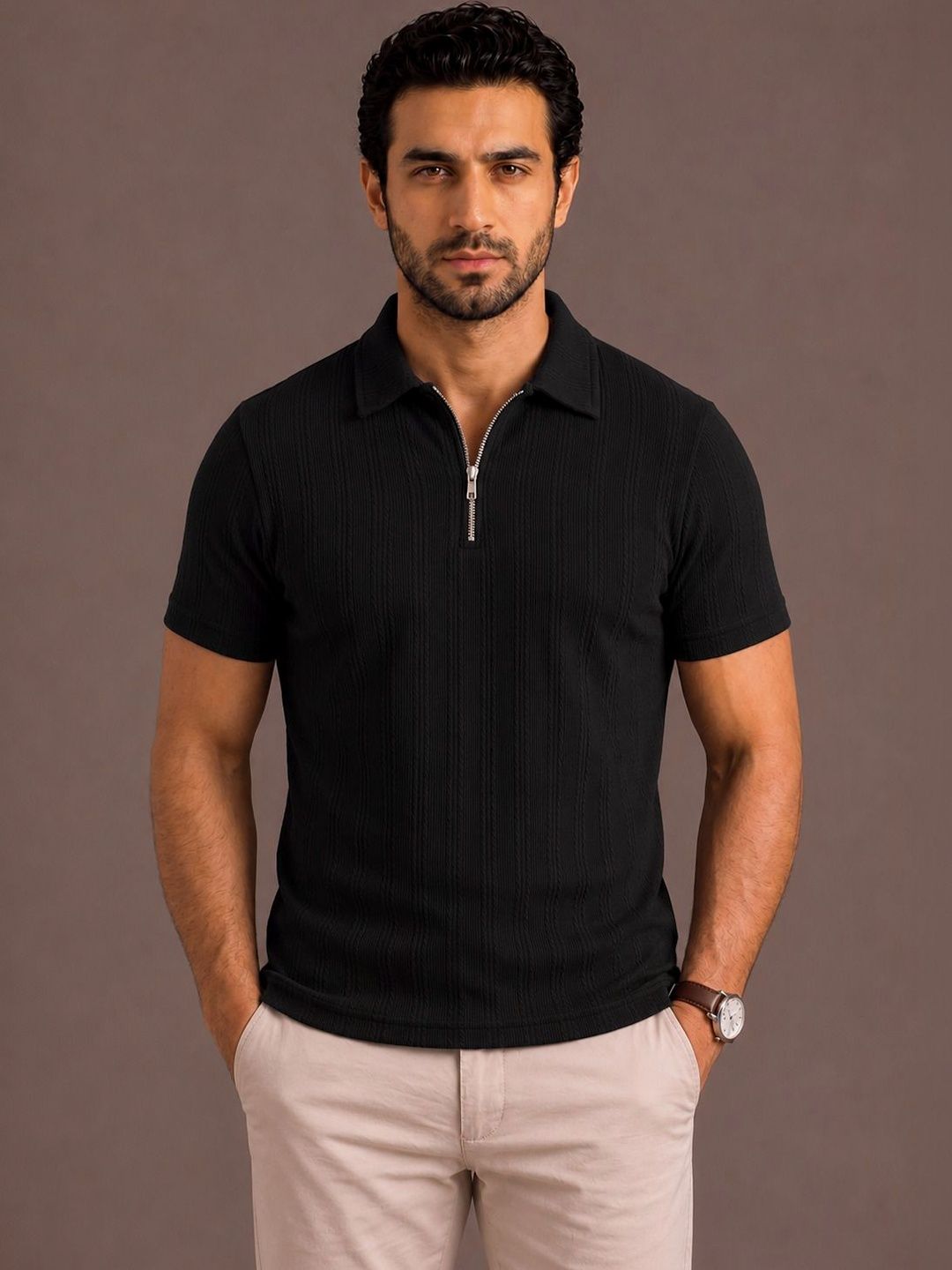 SZN Men Polo Collar T-shirt