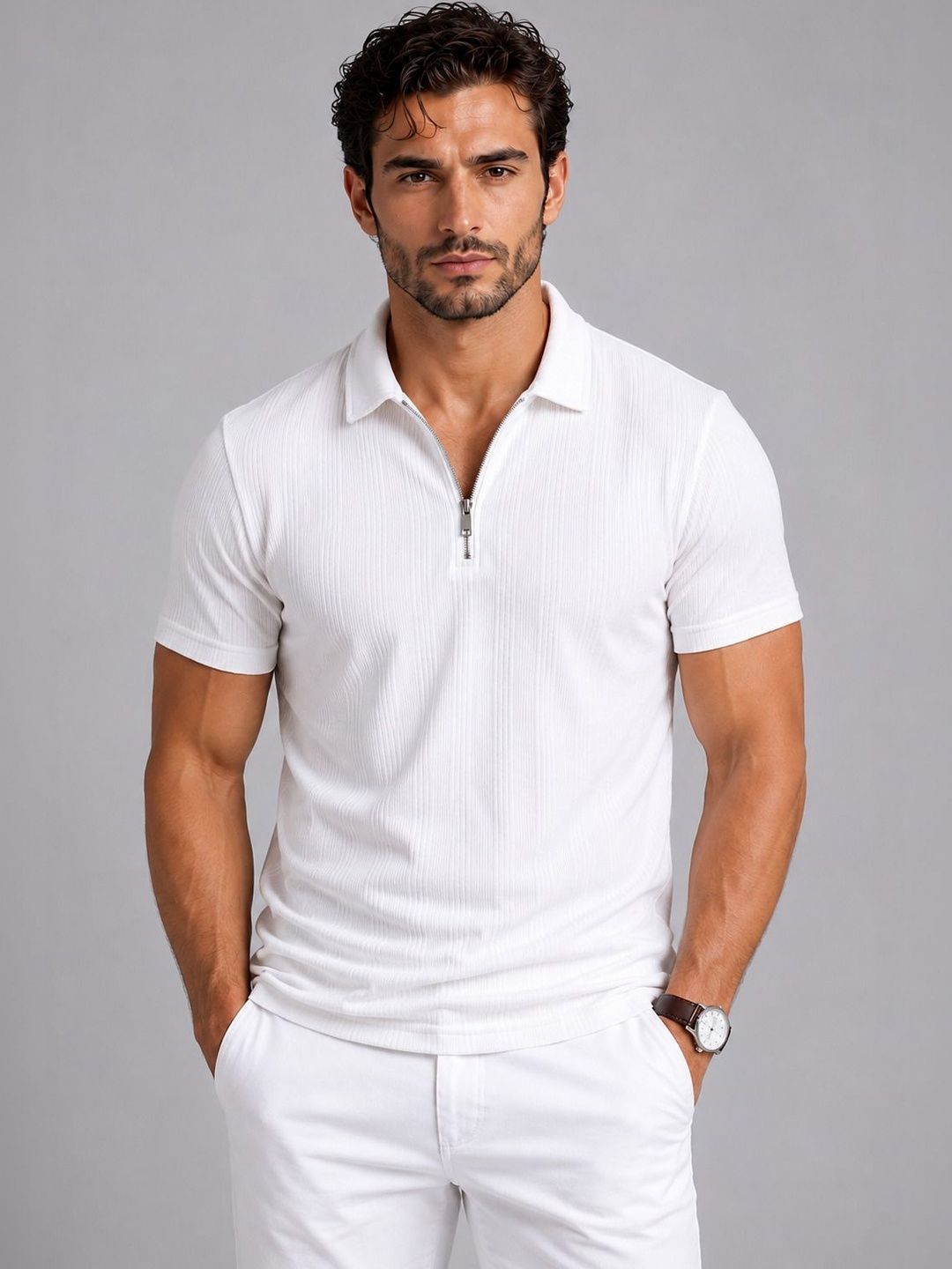 SZN Men Polo Collar T-shirt
