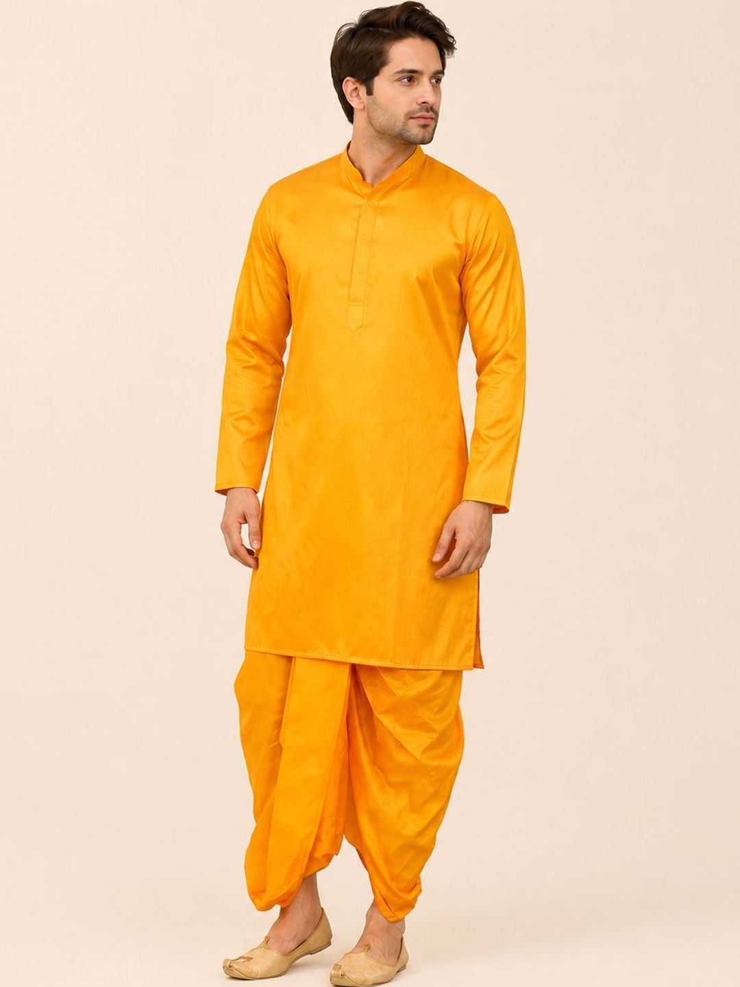 FANZI Men Embroidered Silk Blend Dhoti Pants Dhotis