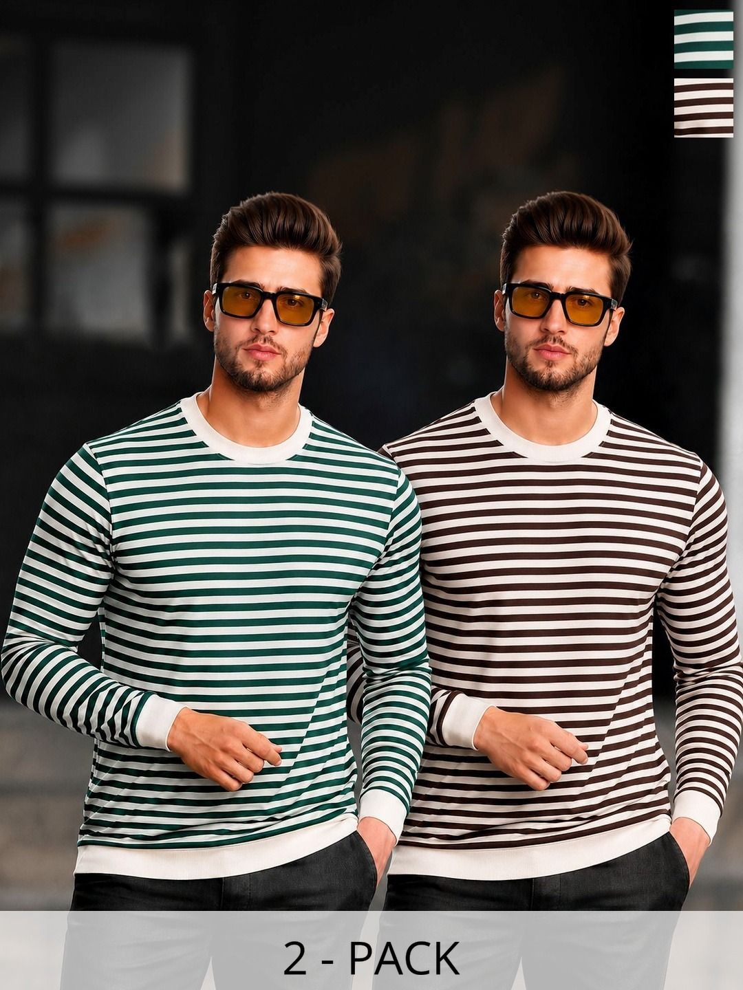 MACK JONNEY Men 2 Striped T-shirt