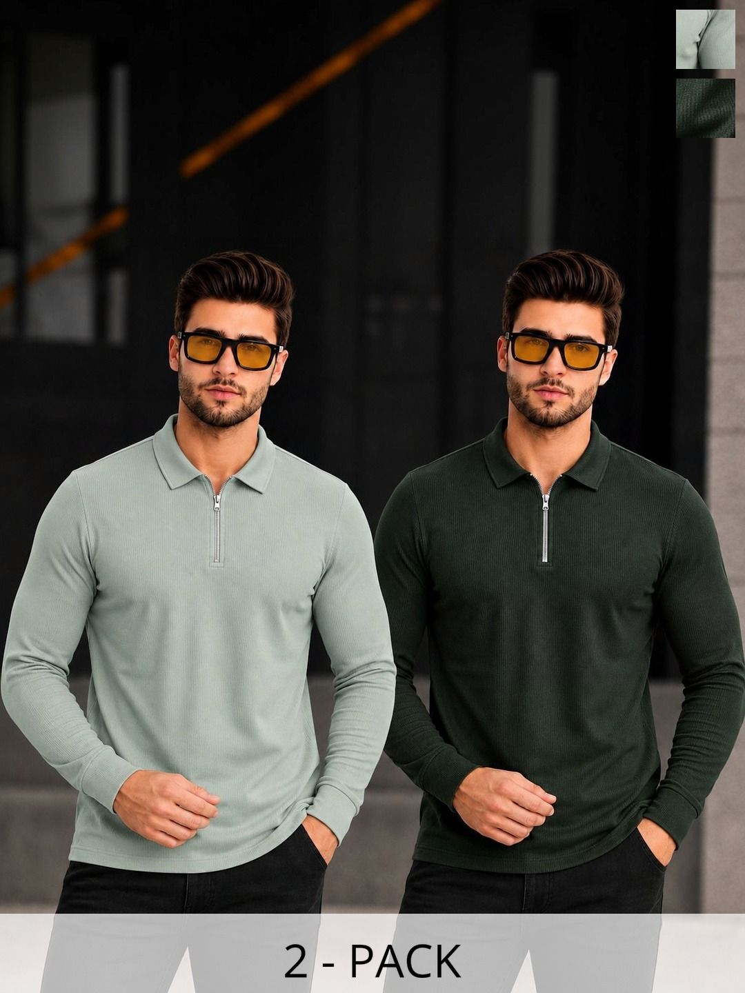 MACK JONNEY Men 2 Polo Collar T-shirt
