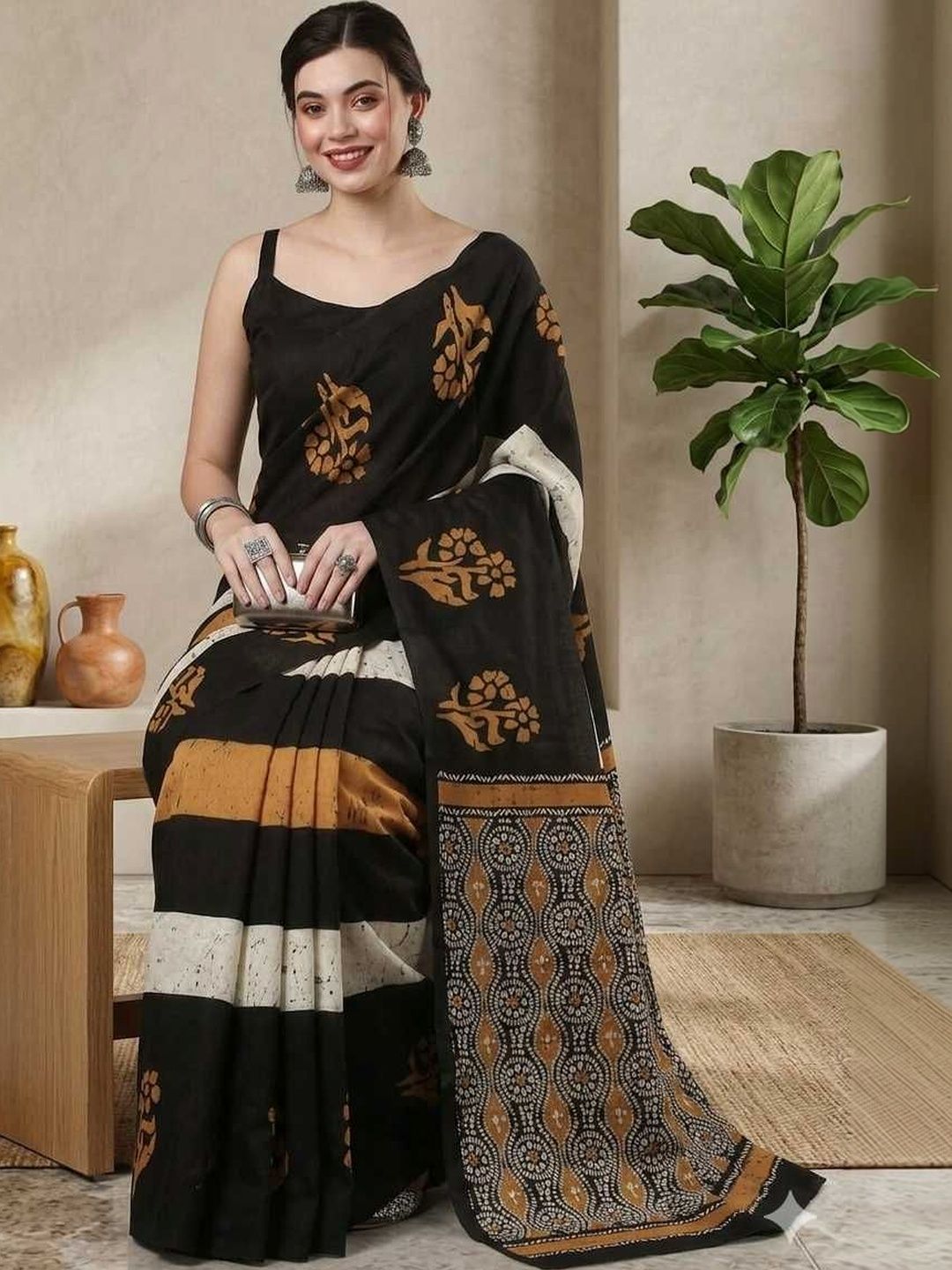 Sangria Batik Pure Cotton Handloom Saree