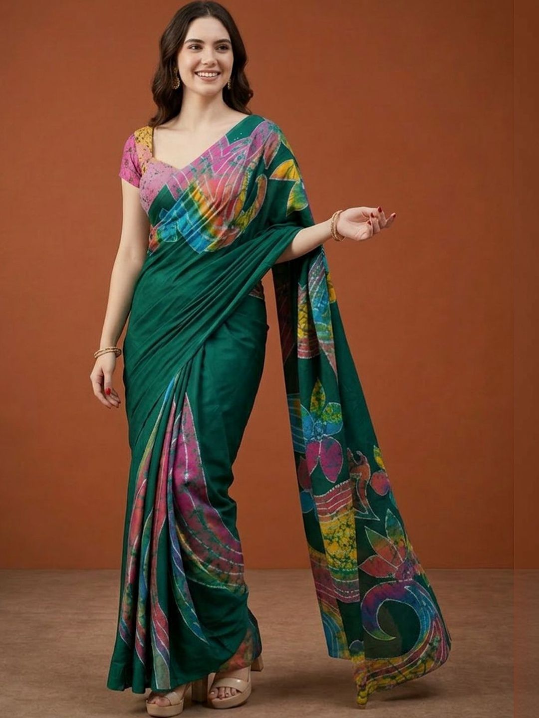 Sangria Batik Pure Cotton Saree