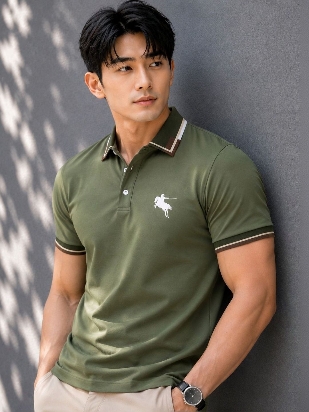 Mast & Harbour Men Brand Logo Printed Polo Collar T-shirt