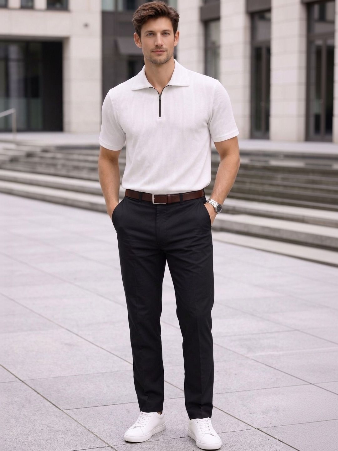 SZN Men Polo Collar T-shirt