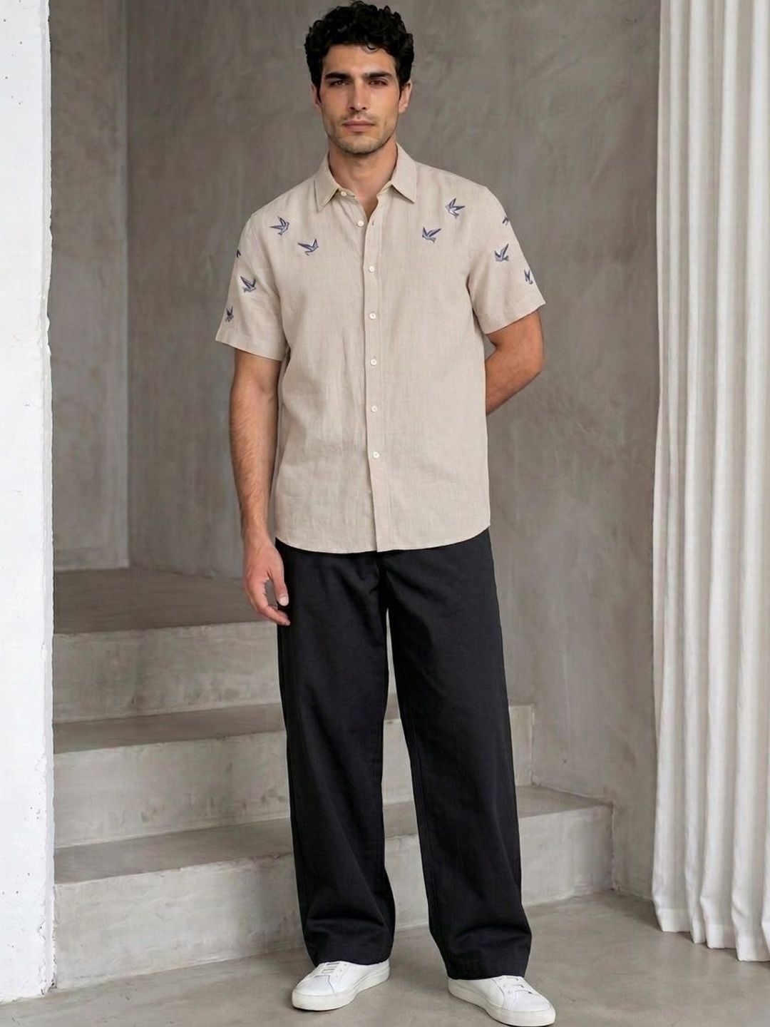 Indian Needle Men Straight Fit Korean Pants