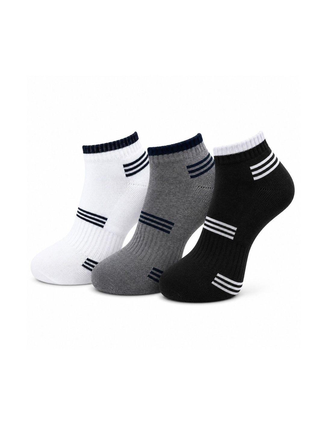 Dollar Men Pack of 3 Cotton Assorted Striped Ankle Length Socks