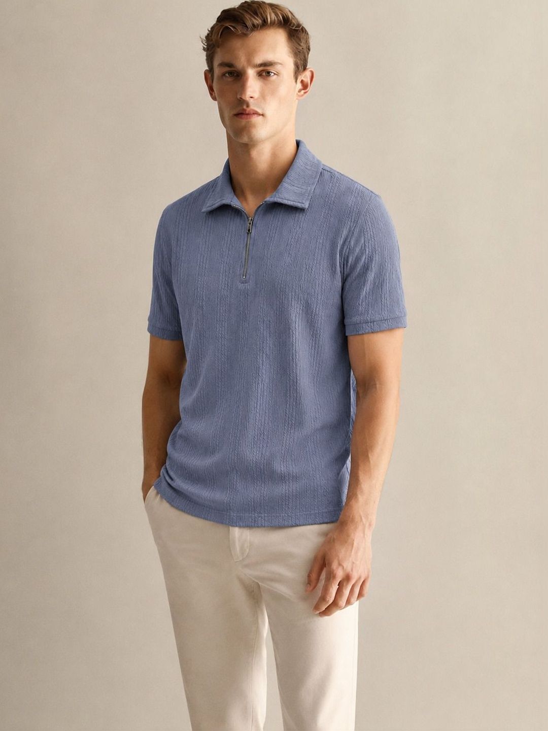 SZN Men Polo Collar T-shirt