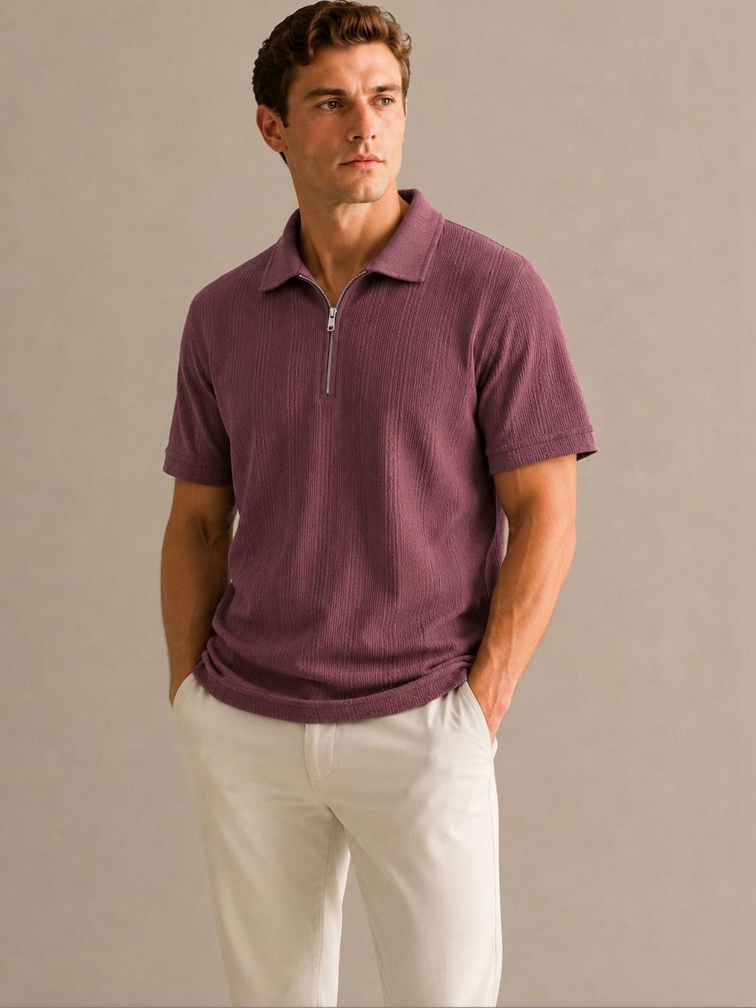 SZN Men Polo Collar T-shirt