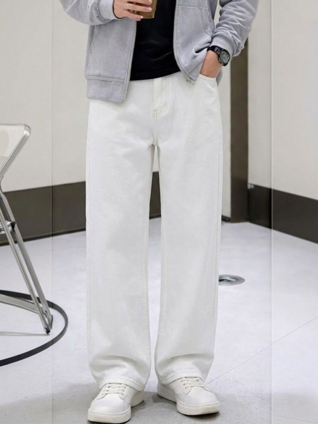 FEBRi Men Wide Leg Mid-Rise Jeans