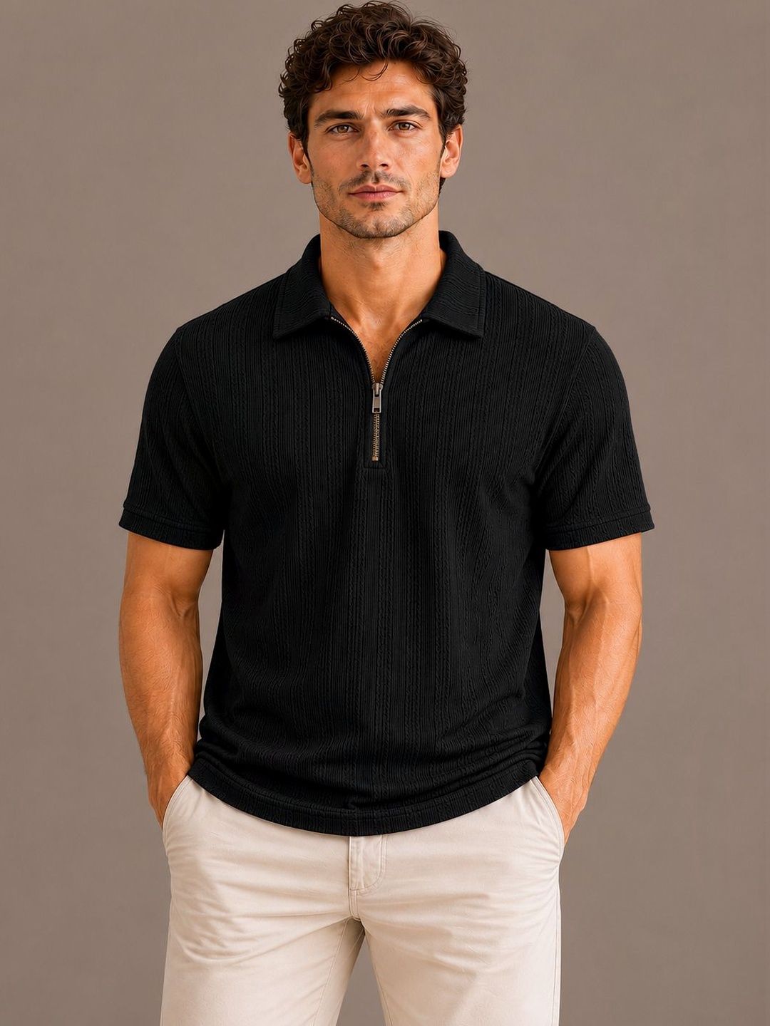 SZN Men Polo Collar T-shirt