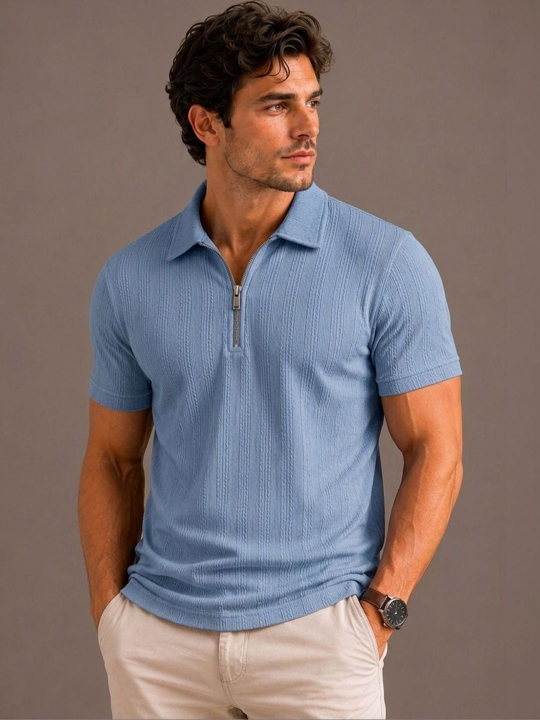 SZN Men Polo Collar T-shirt