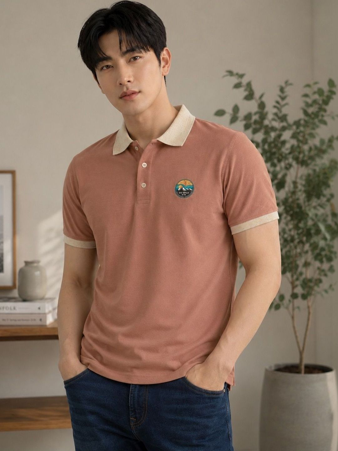 Mast & Harbour Men Printed Polo Collar T-shirt