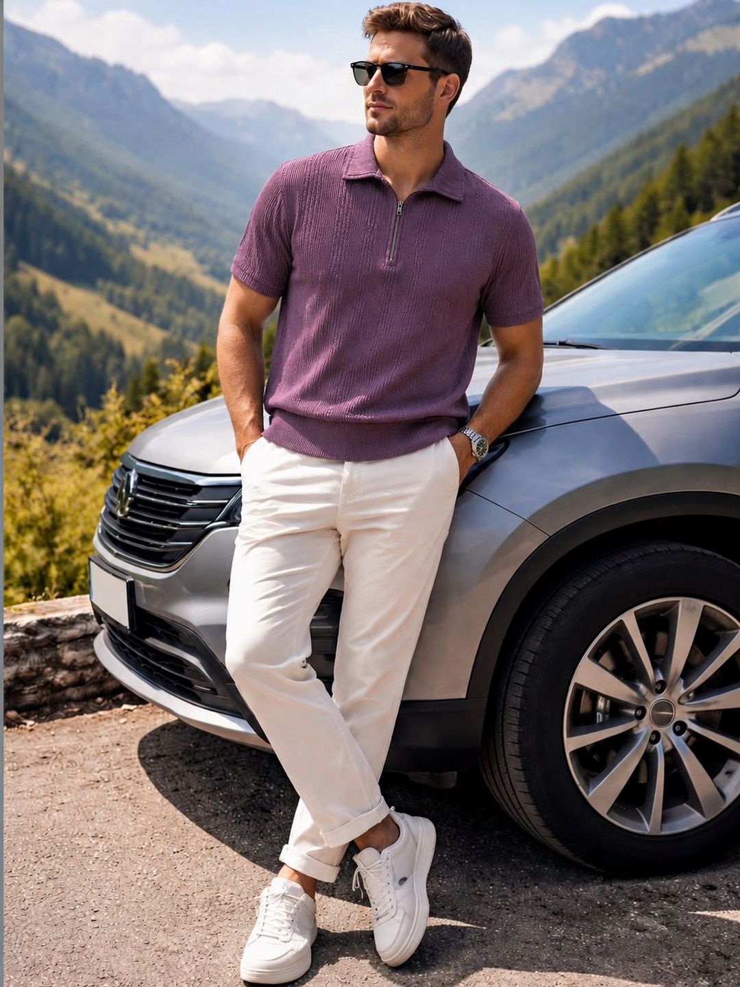 SZN Men Polo Collar T-shirt