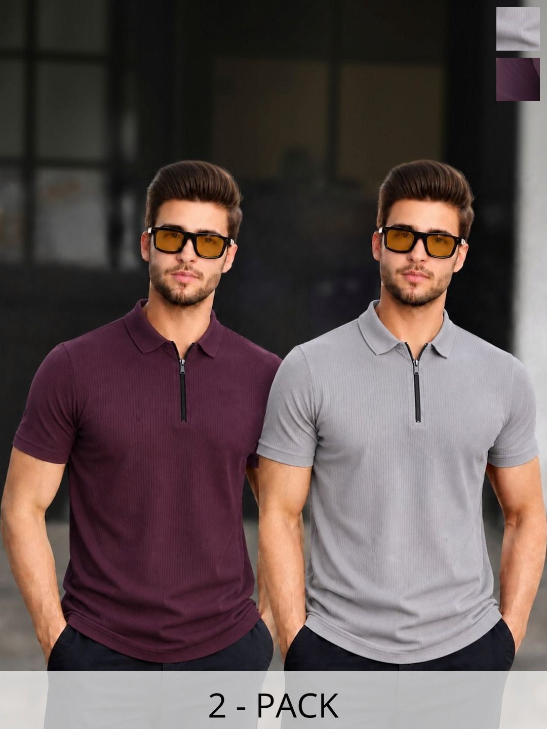 MACK JONNEY Men 2 Polo Collar T-shirt