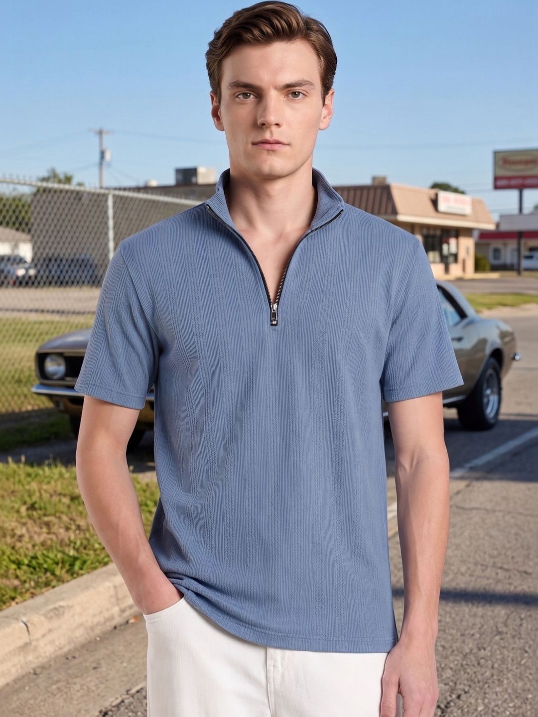 THE BEETEL HOUSE Men High Neck T-shirt