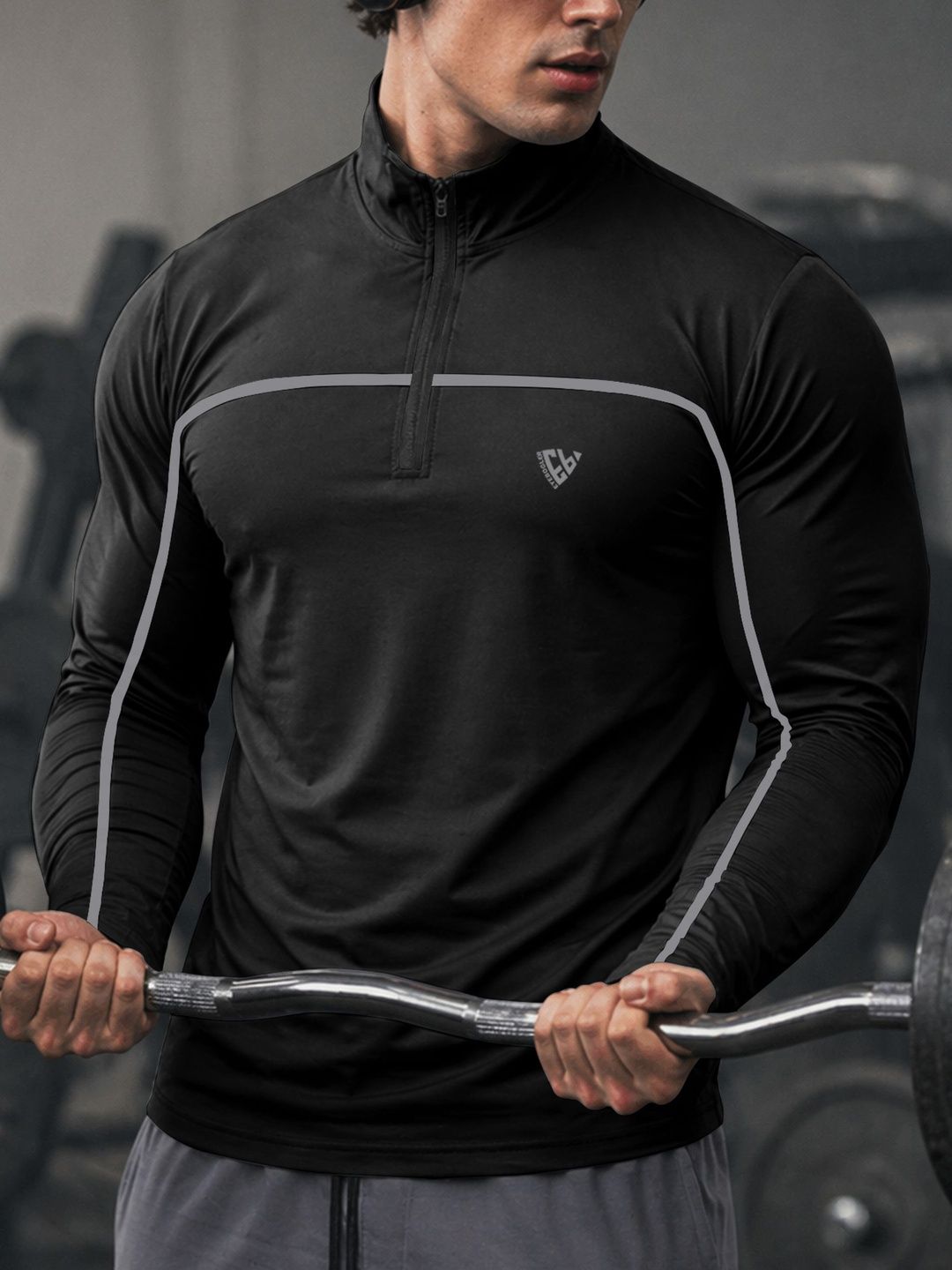 Eyebogler Men Brand Logo High Neck T-shirt