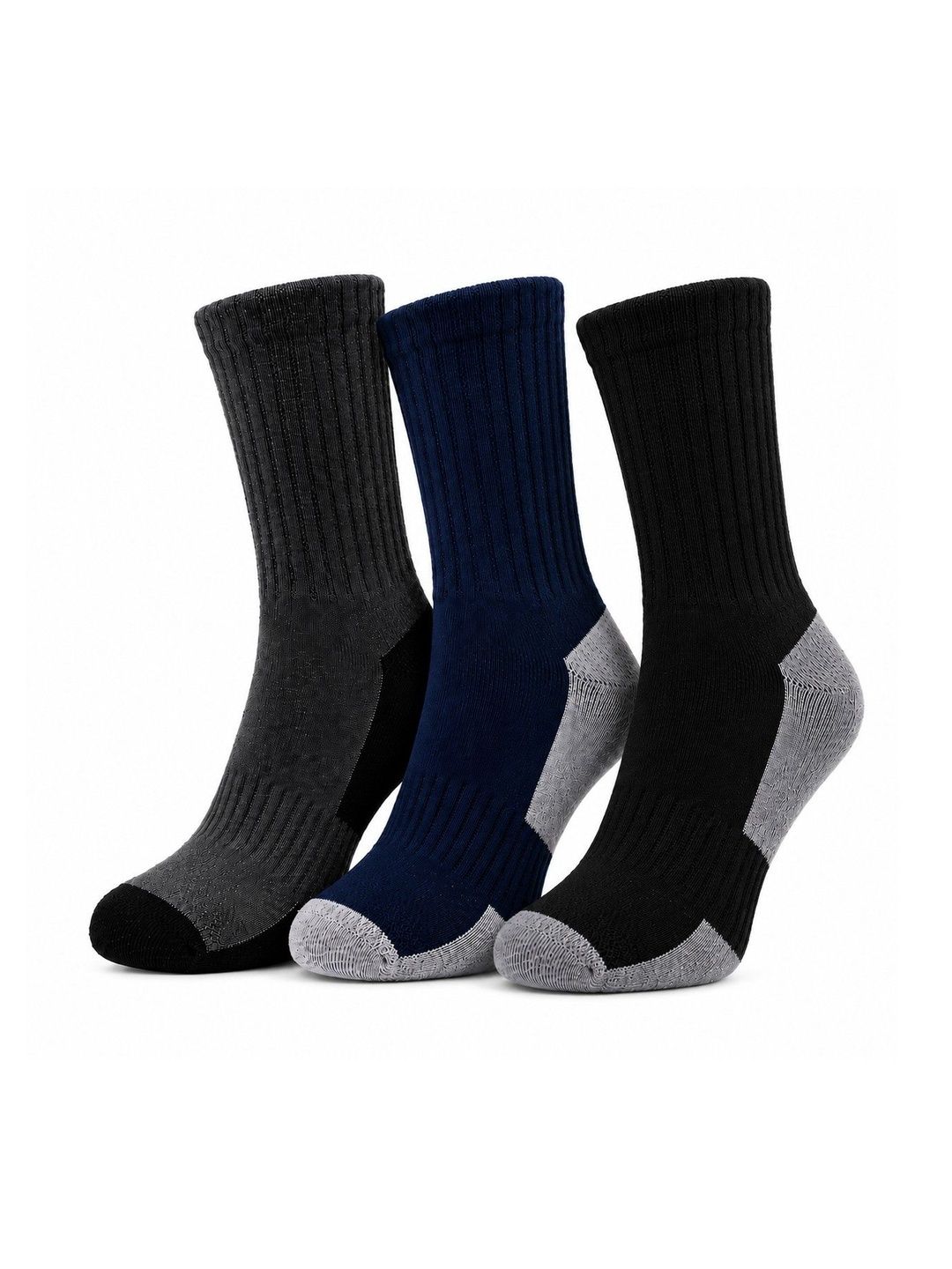 Dollar Men Pack of 3 Cotton Assorted Colourblocked Above Ankle Socks