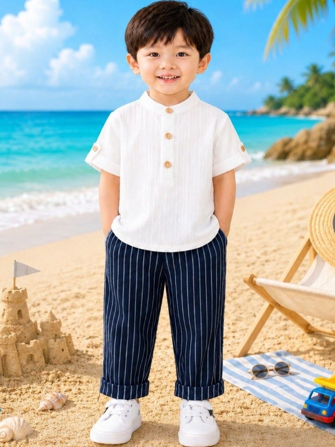 INDIASHAAT Self Design Shirt with Trousers
