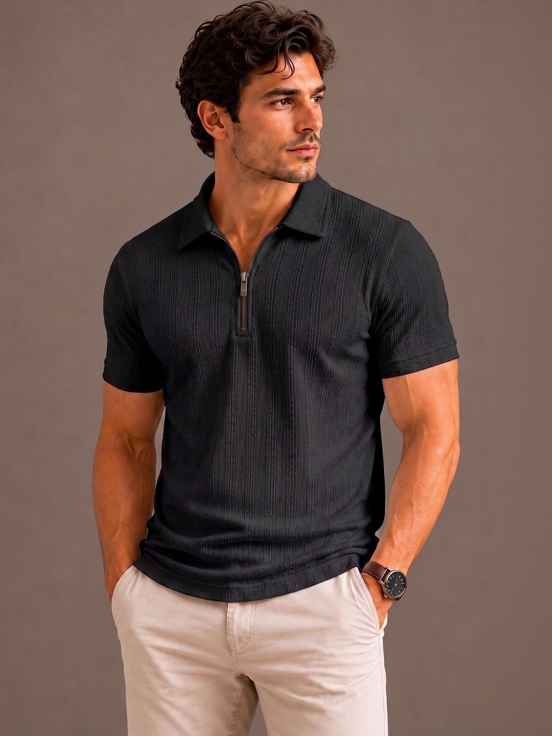 SZN Men Polo Collar T-shirt