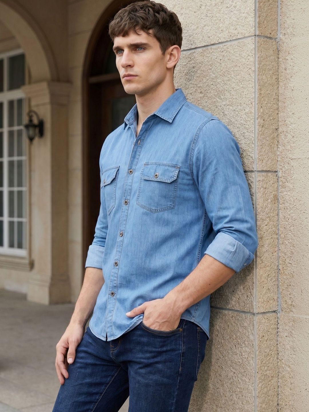 Indian Needle Men Classic Casual Shirt