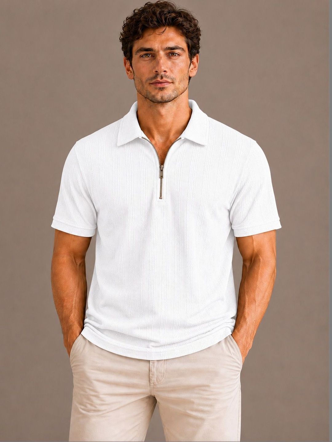 SZN Men Polo Collar T-shirt